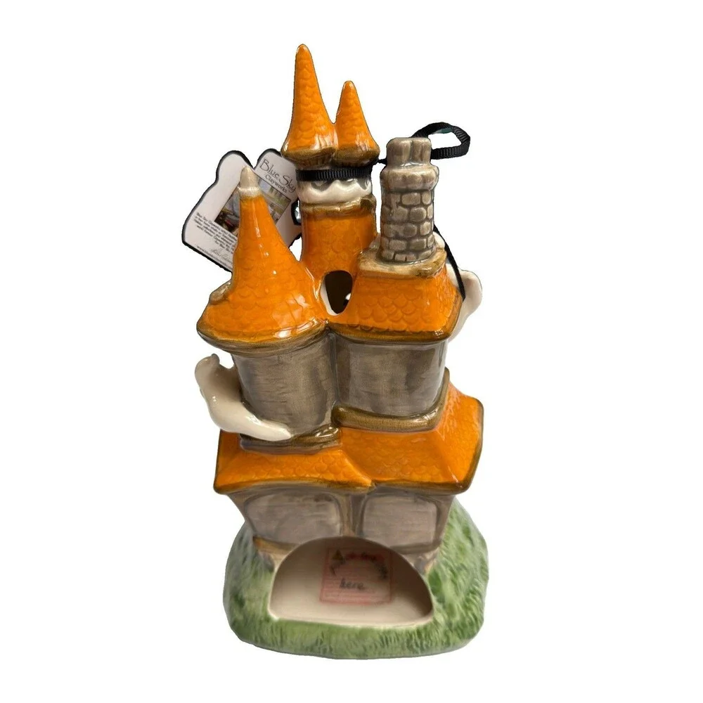 Blue Sky Clayworks Goldminc Halloween Howling Hills Hotel Tea Light House 10.5”